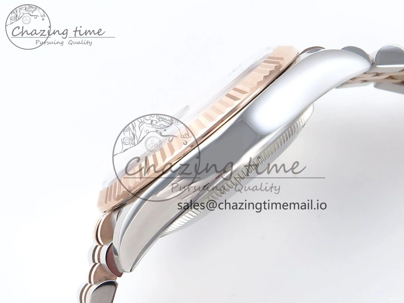 MiroTime 0408 DateJust 36 126231 EWEF Best Edition Silver Leaf Dial Stick Marker on SS RG Jubilee Bracelet A TopPick 596